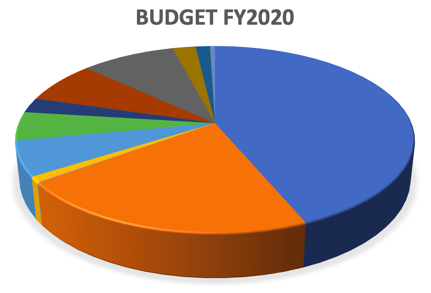 Sample pie chart of a budget