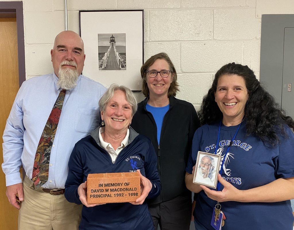 Teachers honoring past Principal with a brick for the Buy-a-Brick CTE/Makerspace fundraiser