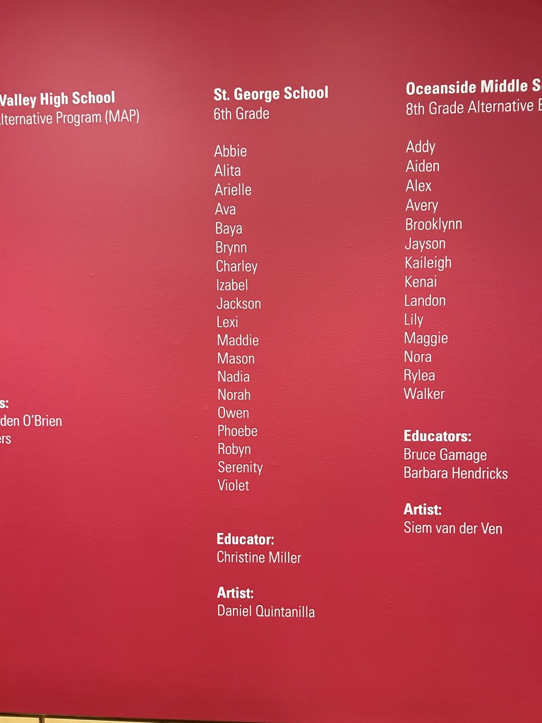 List of St. George student artists
