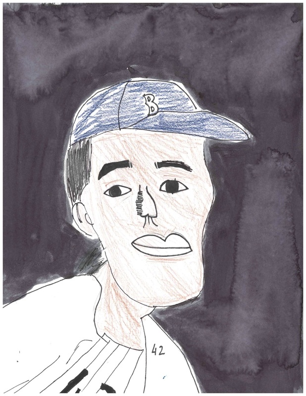 Drawing of Jackie Robinson by a 5th grade student